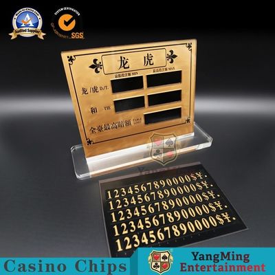 kopen Het gouden Transparante Acryl van het de Kaartvermaak van Dragon Tiger Chinese And English Limited Rode van de de Pooklijst Digitale Teken online vervaardiging