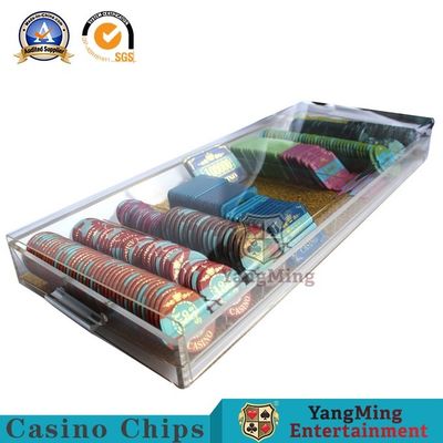 kopen Ingevoerde Hoogte - kwaliteits hoog-Transparante Acryl Gouden Draad Chip Tray Poker Table Game Tabletop 9 Netgroef Chip Case online vervaardiging