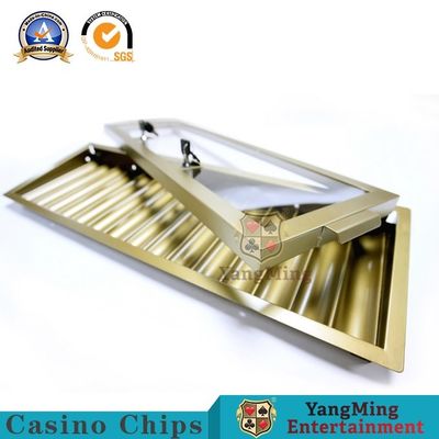 kopen Net 15 om van de het Glasdekking van het Codemetaal het Casino Chip Tray Single Layer online vervaardiging