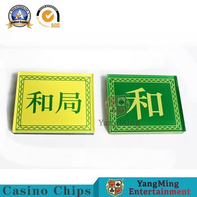 kopen Van het Spelkaarten van Crystal Casino Game Accessories Yellow de Groene Vierkante Dubbele Kant online vervaardiging