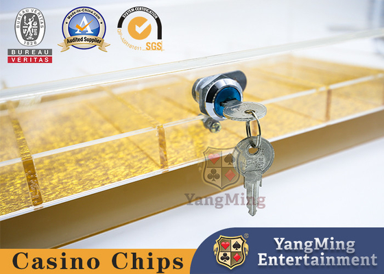kopen Texas Hold'em Club op maat gemaakte toonbank Acryl met slot Gold Wire Bottom Chip Tray online vervaardiging