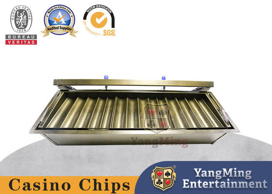 Brandnieuw metalen 14 grid chip tray dubbele vergrendeling baccarat casino poker chip drijvende
