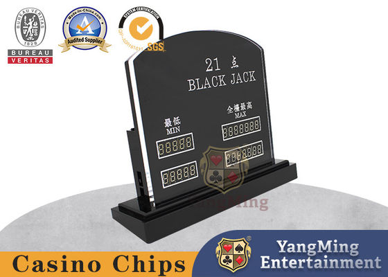 Elektronisch Black Jack Poker Table Bet Limit Sign Acryl LED Kleurlicht Display