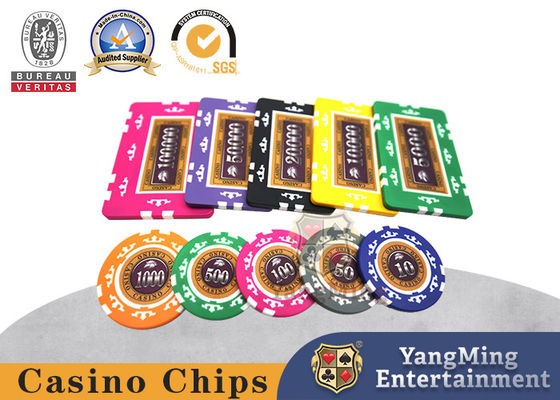 Gepersonaliseerde ABS Keramische Poker Chip Set 10g Texas Hold'Em Game Stickers Matte Textuur