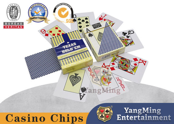 Brandnieuwe aangepaste Texas Hold'em plastic kaarten met rode en blauwe grote druk in voorraad