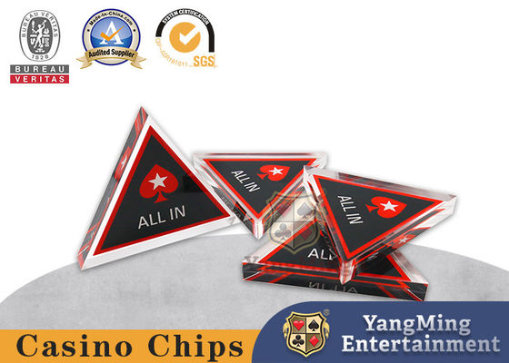 Driehoekige Positiekaart Acryl All-In Casino Poker Table Texas Hold'Em Spellen Aanpassing