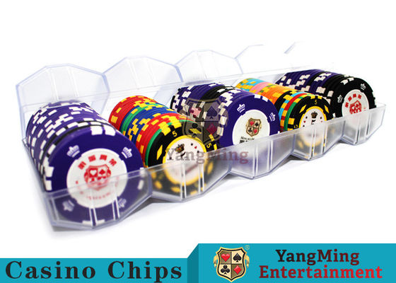 Doorzichtige Acryl Poker Chip Holder Touch Smooth Body Matte 14g Chip Set Carrier