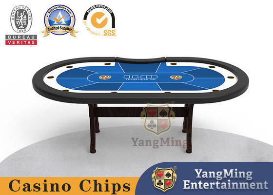 Pokertoernooi tafel aangepast ontwerp Texas H-vormige tafelbenen massief hout casino tafel