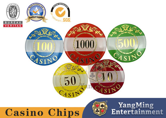 Acryl warm stempelde chip set met 760 stukjes van baccarat tafel spel chips komt met een chip doos