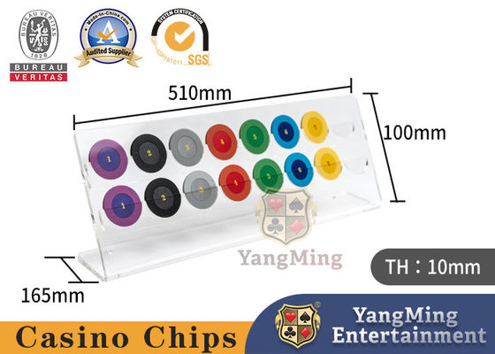 Roulette poker tafel, tafeltop, chiphouder, transparante acryl 40mm poker chip display stand