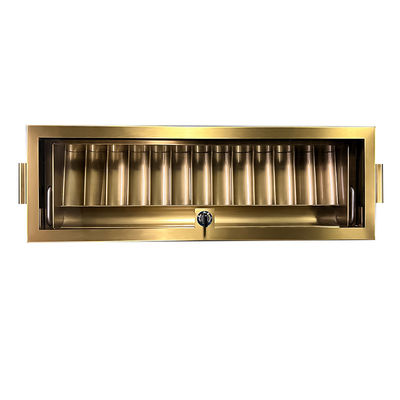 Golden Double-Layer vergrendeld poker chip tray Baccarat Texas Hold'Em tafel spel tafel chip box
