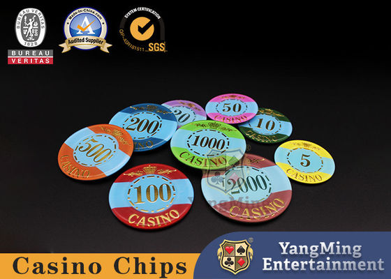 Fabriek aangepast acryl kroon stempel chips Baccarat Poker Casual Gaming Countertop chips