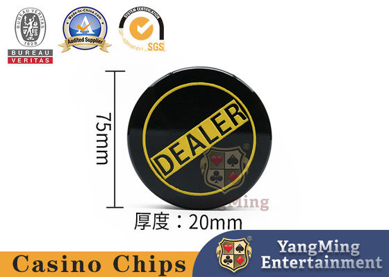 Fabriek aangepast dubbelzijdig gegraveerd zwart acryl dealer Texas Casino Poker Table Game Locator Buttons