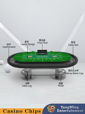 Nieuw ontwerp ovale metalen schijf Texas Hold'em pokertafel Club entertainmentspel pokertellertafel