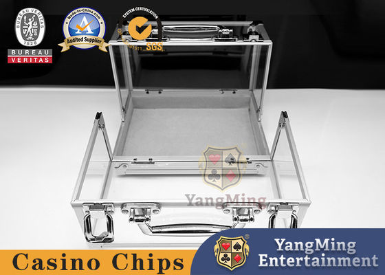 Aluminium legering 600 stukken Transparent Chip Box Poker Table Game Table Chip Box