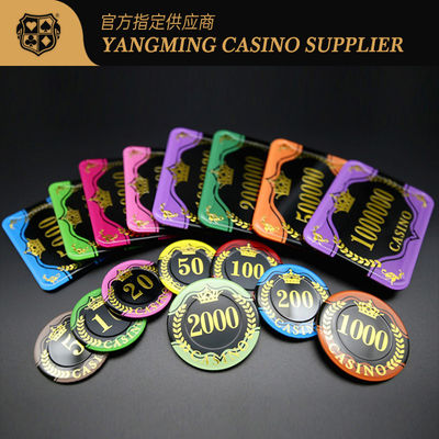 Acrylic Wheat Foil Stamping Chips Gokken Poker Table Game Table Top Chips