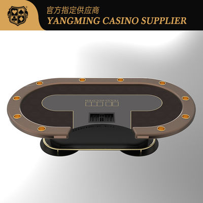 Zwarte ovaal metalen treadle poker tafel Texas casino poker speeltafels