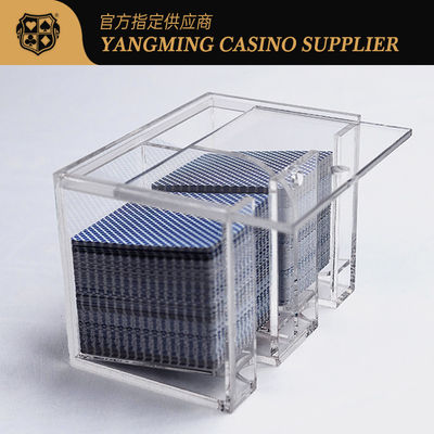 Nieuwe geüpgraded Acrylic Twee compartimenten Acht dekken Kaarten vuilnisbak Baccarat gokken Tafelspel Vuilnisbak