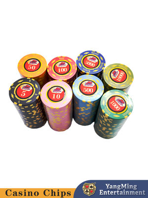 Aandelenverkoop VS ABS Texas Hold'em Digitale Sticker Chips Casino Entertainment Game Countertop Chip Set