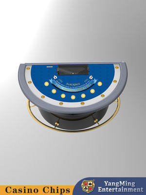 Groothandel Op maat gemaakt Half Round Treadle Blackjack Poker Table International Standard Blackjack Game Card Chip Game Table