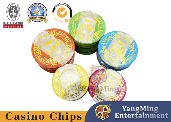 Acryl plastic poker chip set 760pcs casino pak voor casino 5 - 8 spelers in zilveren aluminium chip case