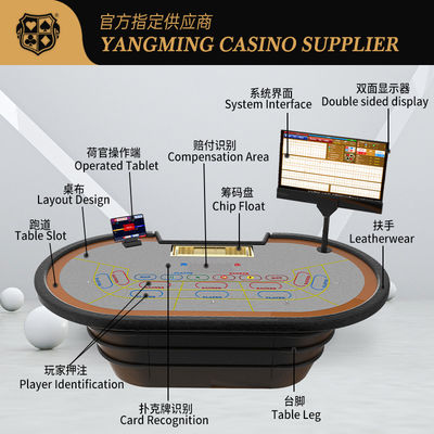 Nieuw ontworpen Smart RFID Chip Sensor Poker Table Casino Entertainment Poker Game Table