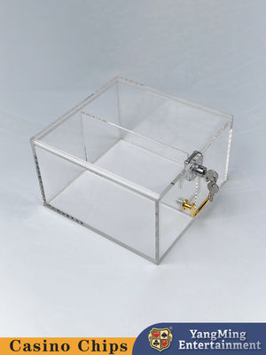 Duidelijk verdikte acryl twee compartiment chip case casino club poker tafel spel tafel top chip case