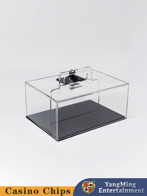 Nieuw ontwerp Transparante Acryl vergrendeling Draagbare Chip Case Texas Club Poker Game Countertop Chip Case