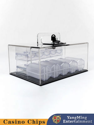 Fabriek Acryl 400 Yards Chip Case Met slot Poker Table Game Table Top Chip Case