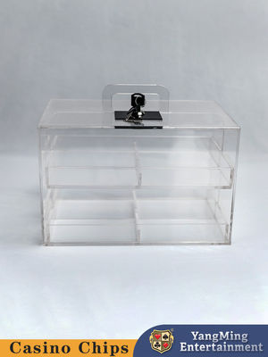 Doorzichtig Acryl Verdikte Poker Chip Carrying Case Vierkante Chip Case Met slot Poker Table Top