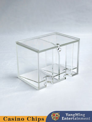 Fabriek op maat Twee compartimenten Transparante 8 Decks van kaarten Weggooi Holder Poker Table Card Box Table Game Weggooi Holder