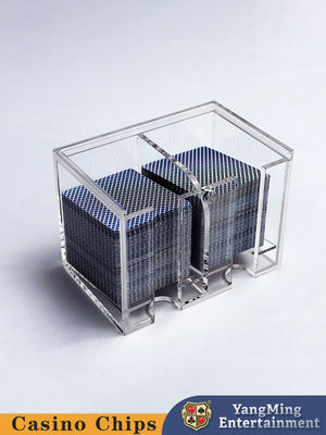 Hoogwaardige groothandel verdikte acryl 8 deck kaart vuilnisbak casino baccarat poker countertop discard holder