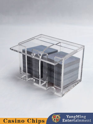 in verkoop Acrylic Clear 8 Deck Discard Holder Casino Club Poker Table Game Table Top Discard Holder