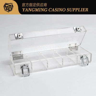 Acryl 100 PCS 50mm Transparent Poker Chip Tray Baccarat Texas Hold'em Tafelspel