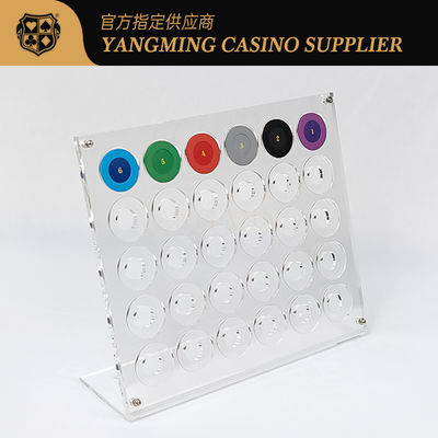30pcs 40mm Acryl chip rack voor casino Custom Roulette tafel chips display