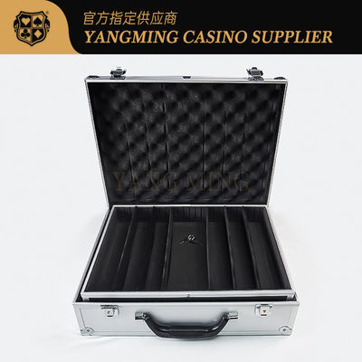 Texas Hold'em Baccarat Chip Case Set Zilveren Aluminium Chip Case