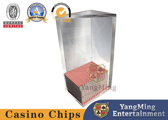 Gambling VIP Club Custom Triangle Acrylic Discard Holder Poker Table Dealer Spelkaarten Schroot Stand Volledig Transparante Plastic Kaart Drager