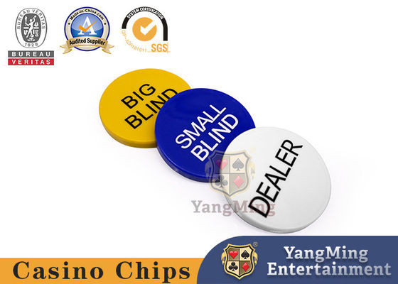 Texas Club Big Small Blind Brand Customized Manufacturer Poker Card Table Customized Environmental Melamine Big Small Blind Drie-delige Set Dealer Button