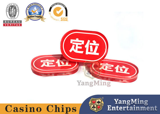 Fabriek Custom VIP Club Design Rood Kleur Oval Dealer Knop Goktafel Dedicated Acrylic Plastic Wins Bet Brand