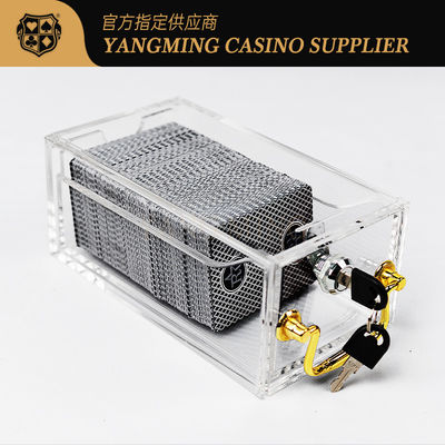 Volledig transparant 8 Decks Of Cards Box Baccarat Poker Table Game Acryl Gedikt Met slot