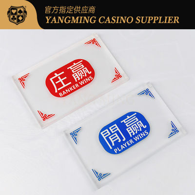 Hoogwaardige acryl gegraveerde dealerkaarten Blauw Rood Kleur Baccarat Casino Poker Table Game Button