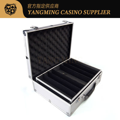 Poker Chip Set Met Vergrendeling Chip Box Zilveren Aluminium Chip Box Casino Accessoires