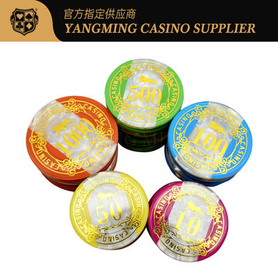 Gepersonaliseerde 760 stukken Acryl Triple Color Chip Set Casino Club Poker Crystal Plastic Chips