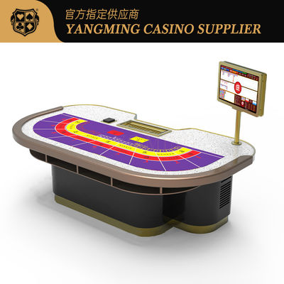 High-End Casino Tafel Oplossing 9-Speler Baccarat / Poker Hybride Met Aangepast LOGO