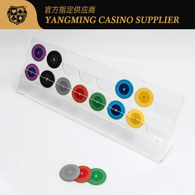 Gepersonaliseerd 16 stukken 2 rijen horizontale poker chip verzamelaar Case voor casino spel