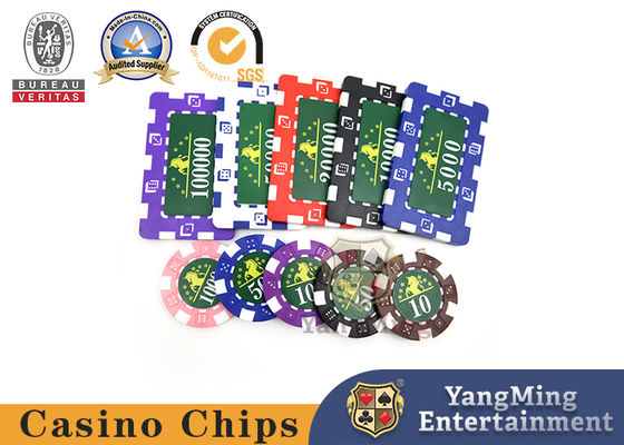 Doorzichtig die Marco Style Casino Poker Chip met Crystal Clear Texture wordt geplaatst