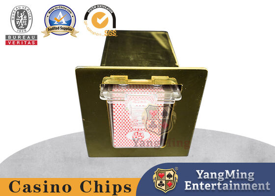 Casino Baccarat Poker Table Top 8 Deck Metal Discard Holder Box Halve knop Spelkaarten Discard Holder