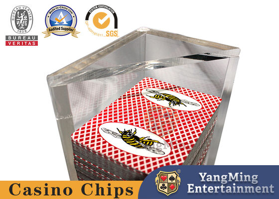 Dragon Tiger Baccarat Acryl Casino Aflegbak Driehoek Transparante Houder Drop Houder