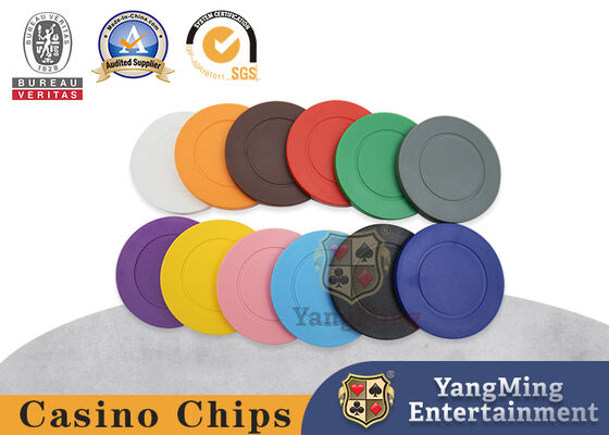 Plastic Monochromatisch Rond Gokken Chips For Roulette Poker Tables