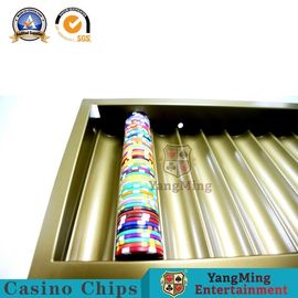 het Metaal van de één Laagluxe Gouden het Gokken Casino Chip Tray 300-500Pcs 14g Clay Chips Holder